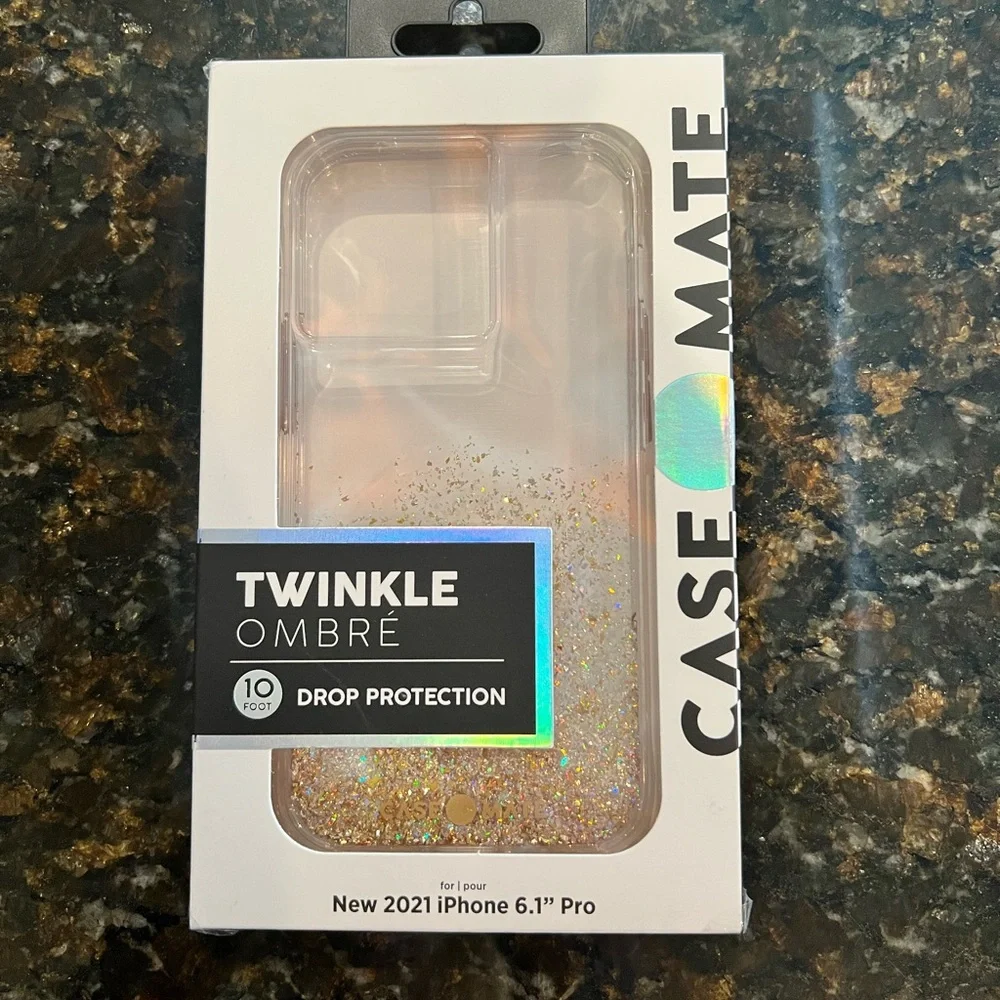 NWT Case-Mate iPhone 13 Pro Twinkle Ombre (Gold) Protective Case